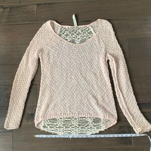 Swim cover / knit longsleeve blush pink